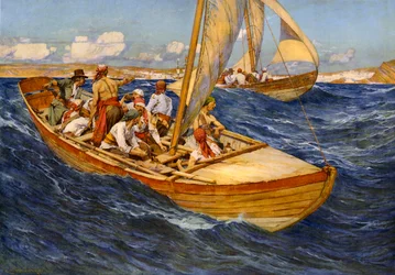 Aves rapaces (litografía en color)