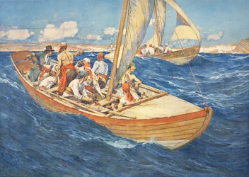 Aves rapaces" (litografía en color)