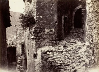 Una calle en Sainte-Agnès cerca de Roquebrune