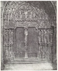Catedral de Chartres, portal central del transepto sur; El Juicio Final