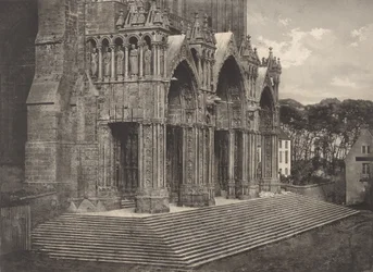 Plancha XII Catedral de Chartres, Pórtico del Mediodía, 1855