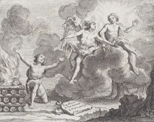 Apolo, Mercurio y las pastoras, Fábula X en La Motte, Fábulas Nuevas, 1719