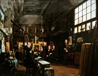 Reunión de la junta de la Sociedad Artesiana de Amigos de las Artes, después de 1874