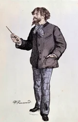 Retrato del escritor Alphonse Daudet (1840-1897) Ilustración de Paul Renouard Siglo XIX Colección privada