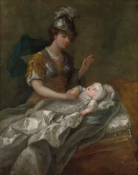 La princesa Augusta de bebé, con Britannia