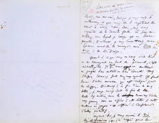 2ª página de una carta al editor de Baudelaire, Auguste Poulet-Malassis (1825-78) sobre la publicación de 