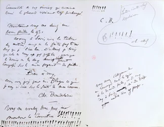 Última página de una carta al editor de Baudelaire, Auguste Poulet-Malassis (1825-78) sobre la publicación de 