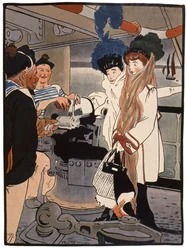 Barco de guerra, c.1900 (impresión)
