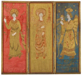 Biombo de tres paneles (reverso), c.1916-17 (óleo y pan de oro sobre madera gaseada)