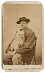 Retrato de hombre y perro,c. 1860 (foto)
