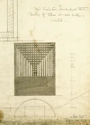 Diseño para la Silla de Escritorio de Orden, mostrado en elevación y plano, 1904