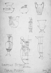 Cerámica egipcia, Museo de Nápoles, 1891