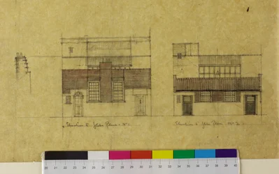 Estudio de Harold Squire: elevaciones, elevación alternativa a Glebe Place