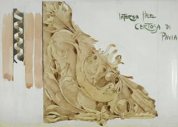 Panel de taracea, Certosa di Pavia, 1891