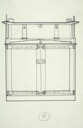 Dibujo lineal de mobiliario (un gabinete), c.1910