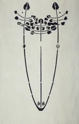 Reproducción moderna del stencil original de Mackintosh para decoración de paredes, motivo de árbol, 1902