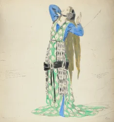 Diseño de Vestuario para Bellengere en Le Mort de Tintagiles, 1912