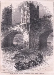 La huida de la reina Leonor: escena en el puente de Londres AD 1263