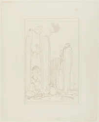 Narciso junto al estanque; ilustración para "El discípulo" de Oscar Wilde