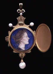 Colgante de Pegaso con miniatura de la Srta. Edith Emma Cooper (1862-1913) 1901