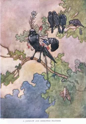 Una grajilla y plumas prestadas