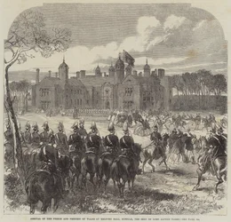 Llegada del Príncipe y la Princesa de Gales a Melford Hall, Suffolk, la residencia de Lord Alfred Paget