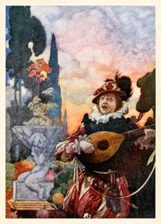 "Observe cómo una cuerda, dulce esposo para otro, golpea a cada uno por orden mutuo" de "Harmony and Melody" en The Songs and Sonnets of William Shakespeare