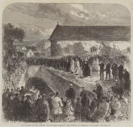 El desastre en el ferrocarril de Chester y Holyhead, el funeral en el cementerio de Abergele