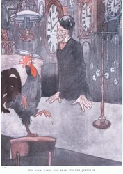 El gallo lleva la perla al joyero