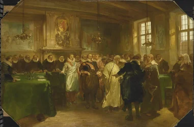 El príncipe Mauricio de Orange recibe una delegación de Rusia en 1614, 1874