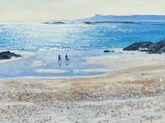 Cruzando la playa, 2014 (óleo sobre lienzo)