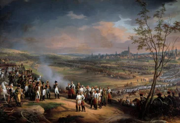 La rendición de la ciudad de Ulm el 20/10/1805, el Emperador Napoleón I recibió la rendición del General Mack (detalle)