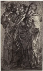 Reproducción fotográfica de un dibujo de Rafael, los seis reyes magos