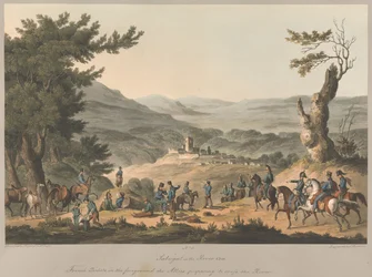 N.º 5: Sabugal, a orillas del río Coa. En primer plano, puestos de vigilancia franceses; los Aliados se preparan para cruzar el río.