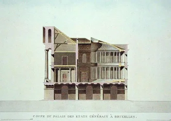 Sección transversal del Palais des Etats Generaux, Bruselas, de 