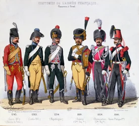 Trajes de los soldados de caballería franceses de 1743 a 1840