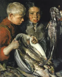 Niños pescadores, ca. 1902
