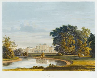 Frogmore, de La Historia de las Residencias Reales, grabado por William James Bennett, por William Henry Pyne, 1819