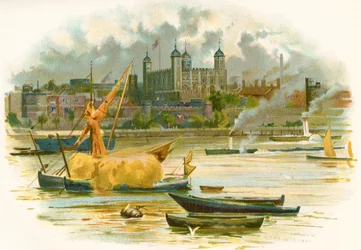 La Torre de Londres en el siglo XIX. También conocida como el Palacio Real y Fortaleza de Su Majestad, Londres, Inglaterra. De la Historia de Inglaterra de Cassell, publicada c.1901