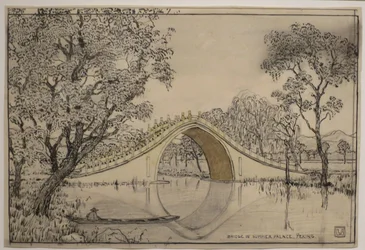 Puente en el Palacio de Verano, Pekín" de Charles W. Bartlett, HMA 28113