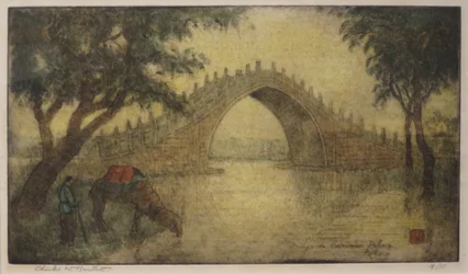 Puente en el Palacio de Verano, Pekín" de Charles W. Bartlett, HMA 28531
