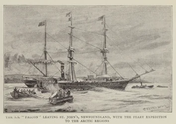 El SS Falcon saliendo de St John