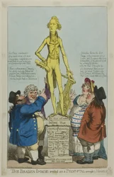 La imagen de bronce erigida sobre un pedestal forjado por él mismo
