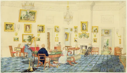 La sala de invierno en la casa del artista en Patna, India, 11 de septiembre de 1824