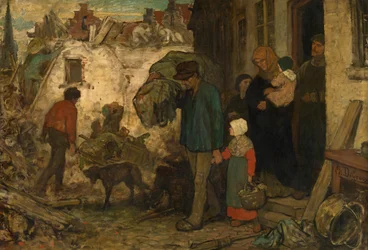 La expulsión (óleo sobre tabla)