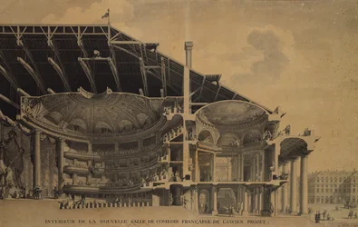 Interior de la nueva Salle de Comedie-Francaise en el Théâtre de l