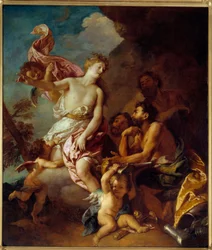 Venus pide armas a Vulcano para Eneas