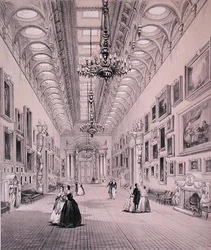La Galería de Pinturas, Palacio de Buckingham, grabado por C. Graf, c.1880
