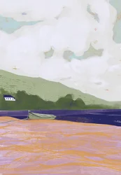 Barco costero tranquilo