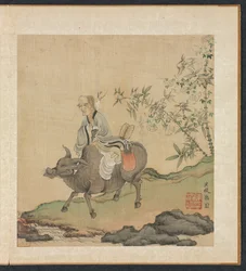 Pinturas después de Maestros Antiguos: Laozi Montando un Buey, 1598-1652